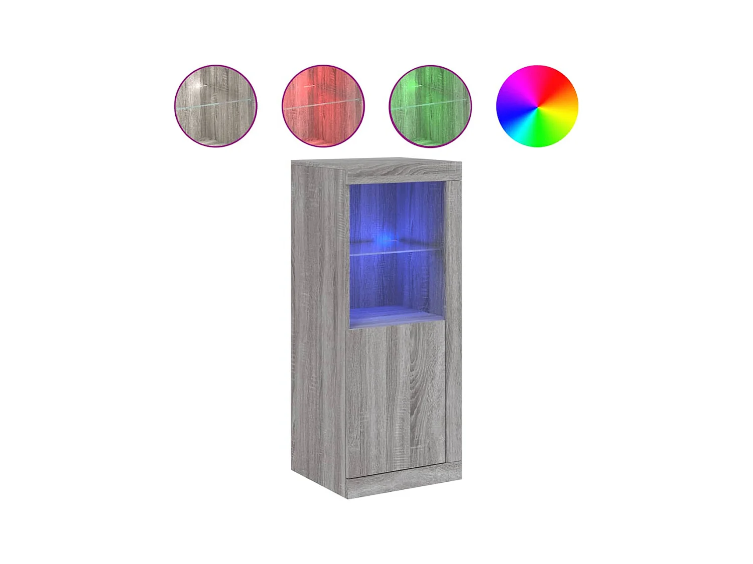 Buffet avec lumières LED sonoma gris 41x37x100 cm