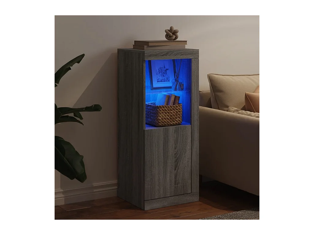 Buffet avec lumières LED sonoma gris 41x37x100 cm