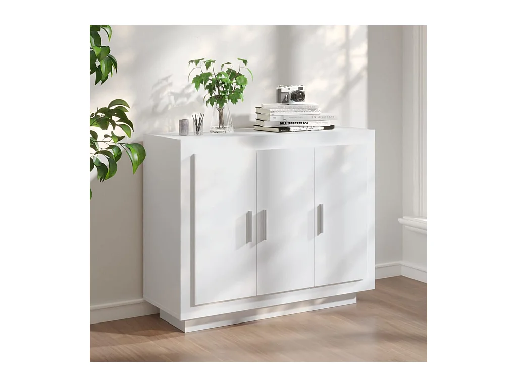 Buffet blanc 92x35x75 cm bois d’ingénierie
