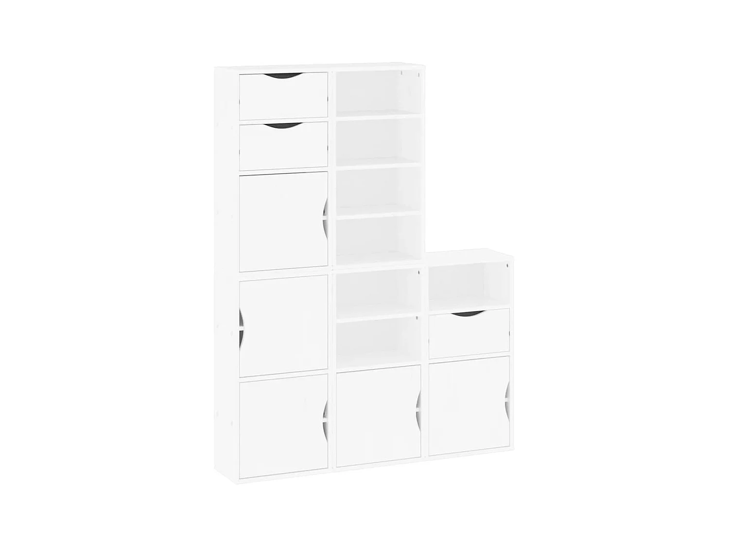 Mobiletto laterale 5 pezzi ODDA bianco 40x24x79 cm in legno massello di pino