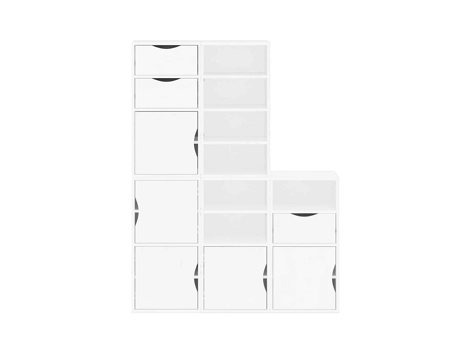 Mobiletto laterale 5 pezzi ODDA bianco 40x24x79 cm in legno massello di pino