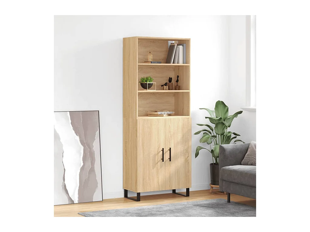 Buffet haut Chêne sonoma 69,5x34x180 cm Bois d'ingénierie