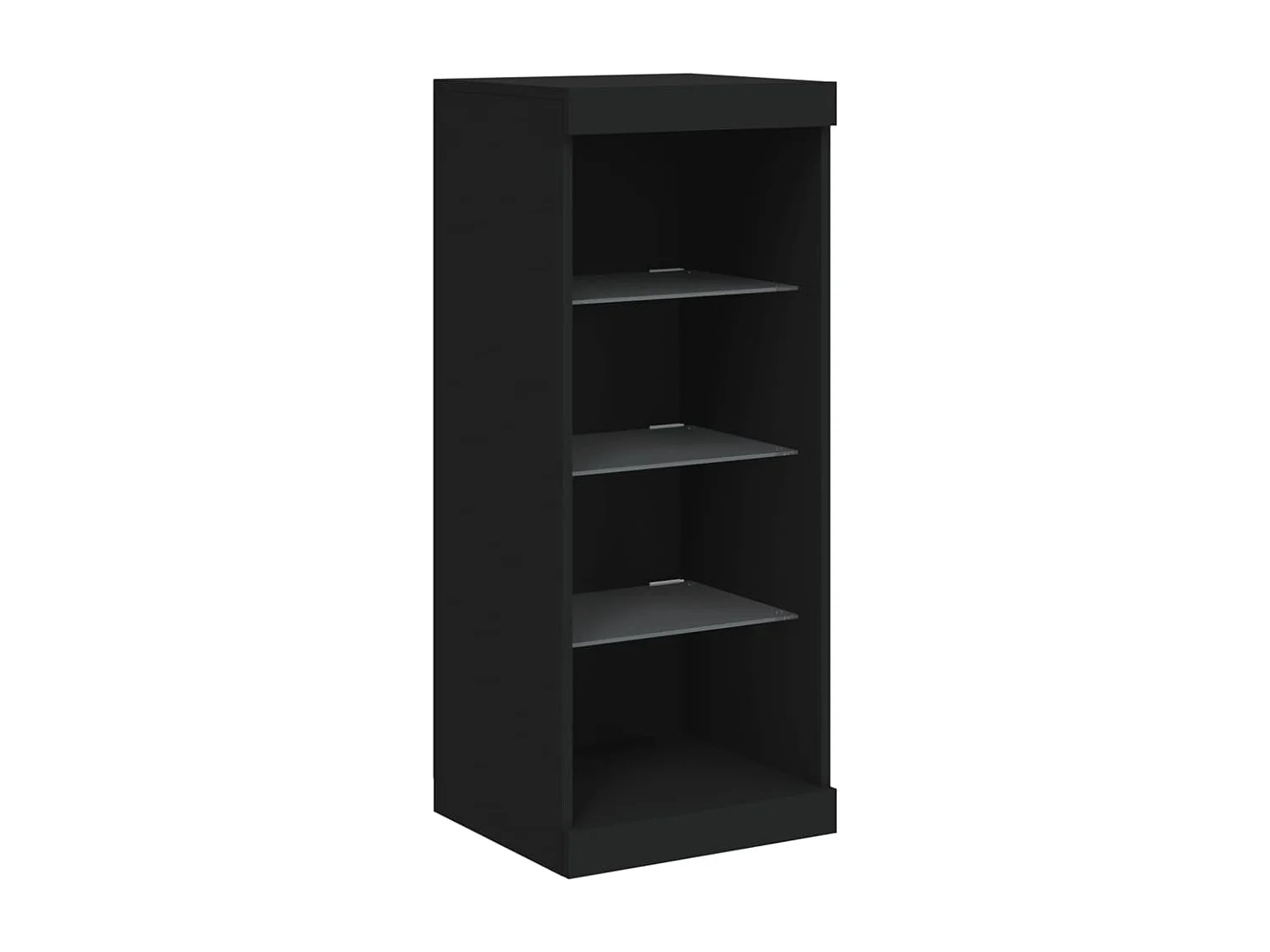 Buffets avec lumières LED 3 pcs noir bois d'ingénierie