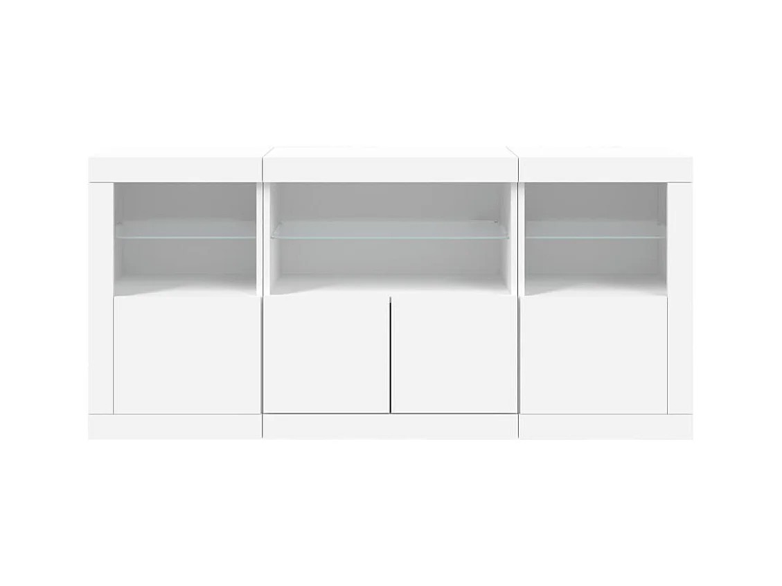 Credenza con luci LED bianche 142,5x37x67 cm