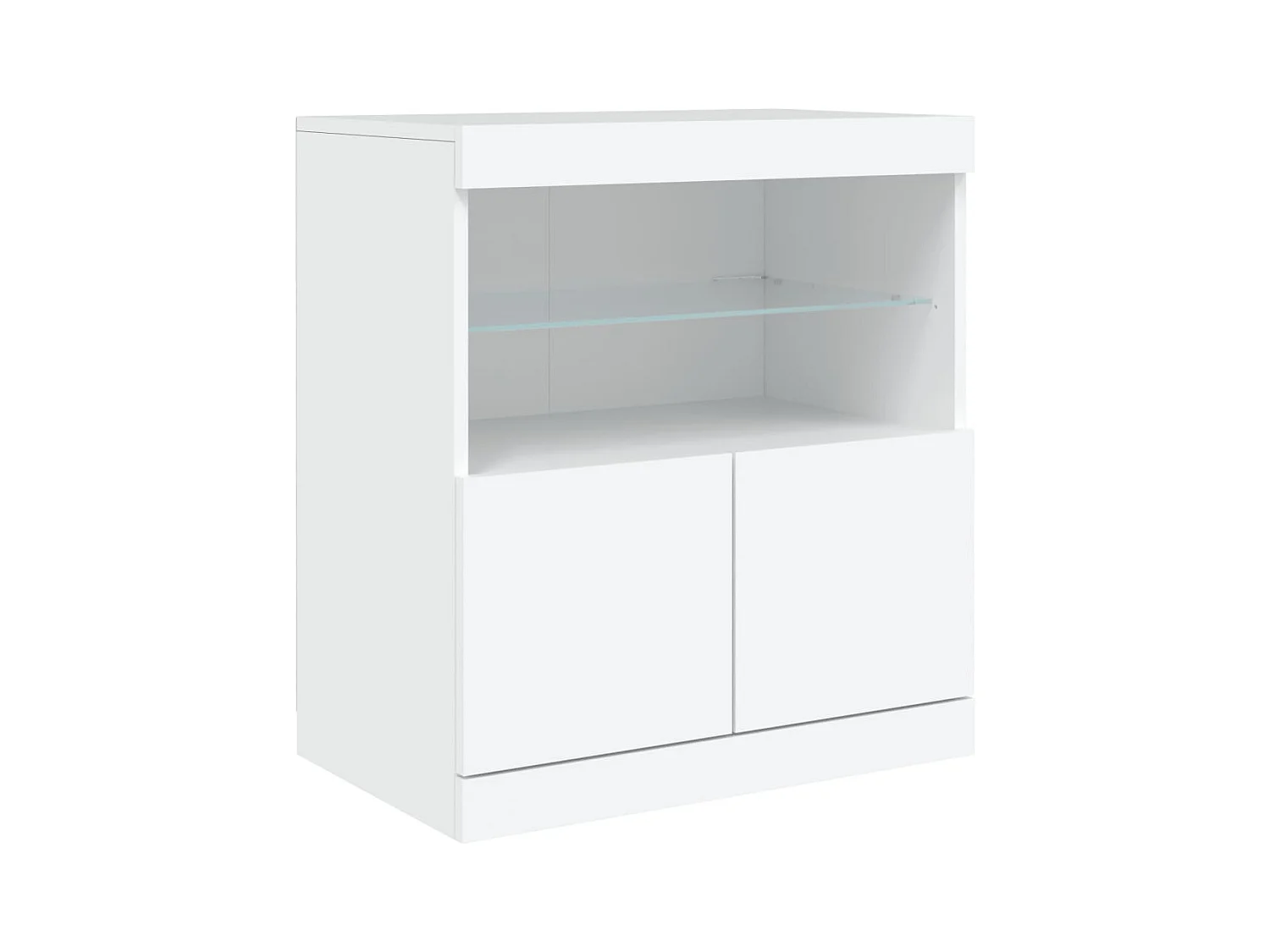 Credenza con luci LED bianche 142,5x37x67 cm