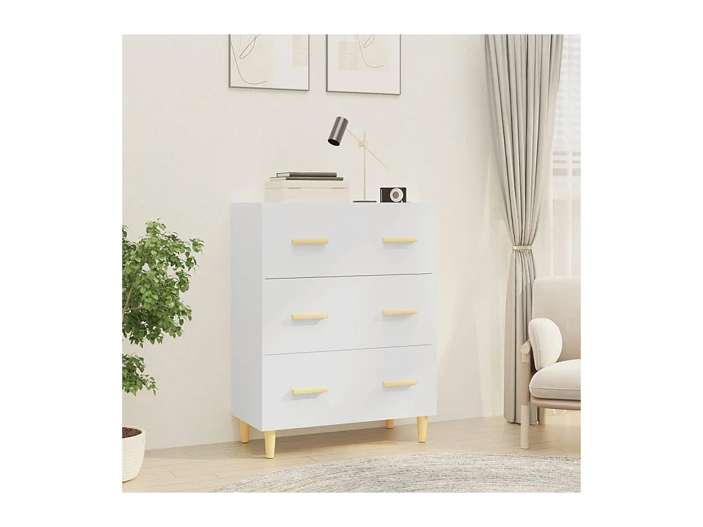 Buffet Blanc 70x34x90 cm Bois d'ingénierie