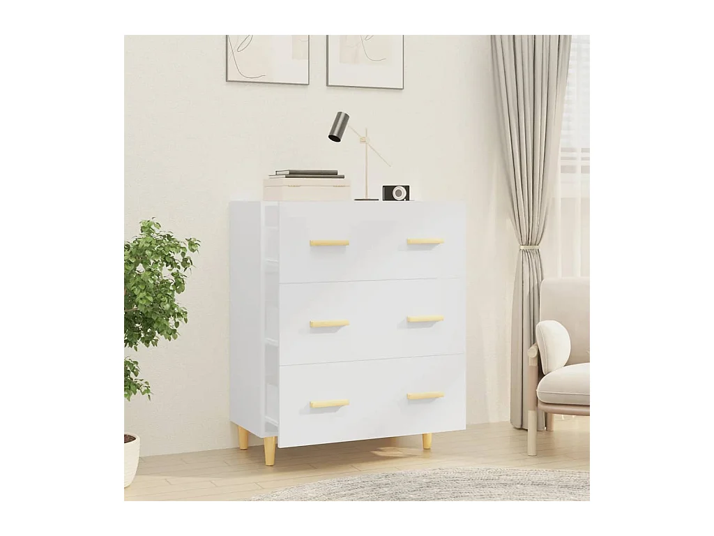 Buffet Blanc 70x34x90 cm Bois d'ingénierie