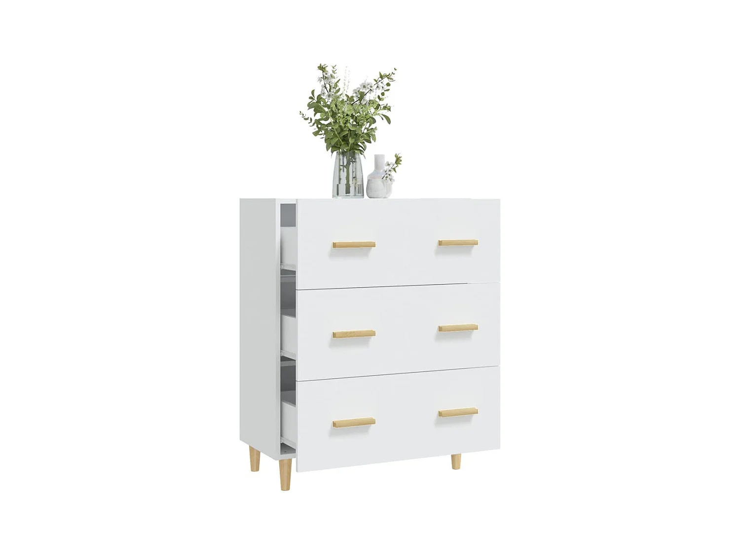 Buffet Blanc 70x34x90 cm Bois d'ingénierie