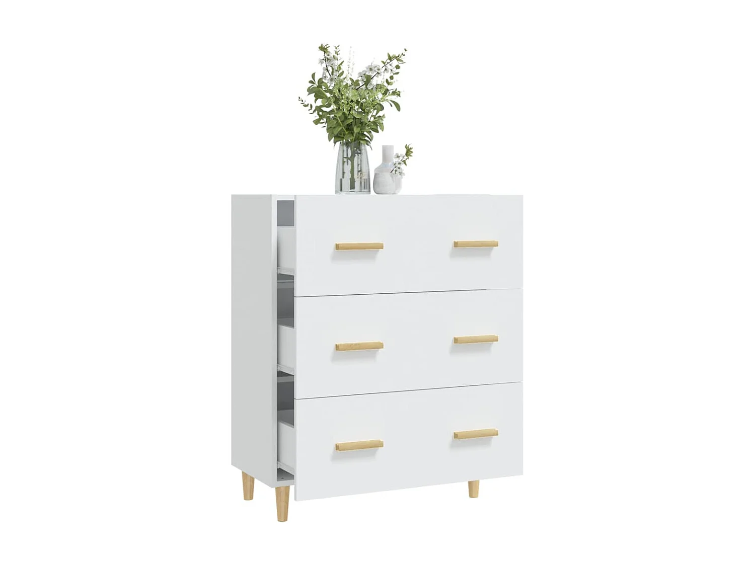 Buffet Blanc 70x34x90 cm Bois d'ingénierie