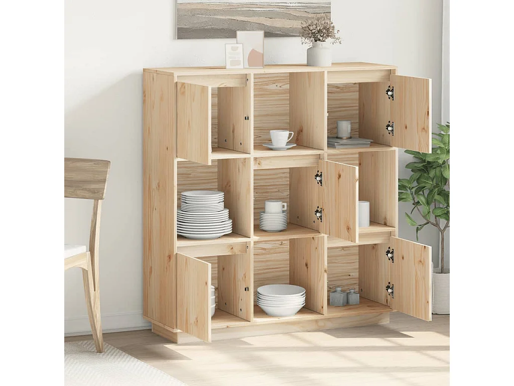 Aparador 110,5x35x117 cm Madera maciza de pino