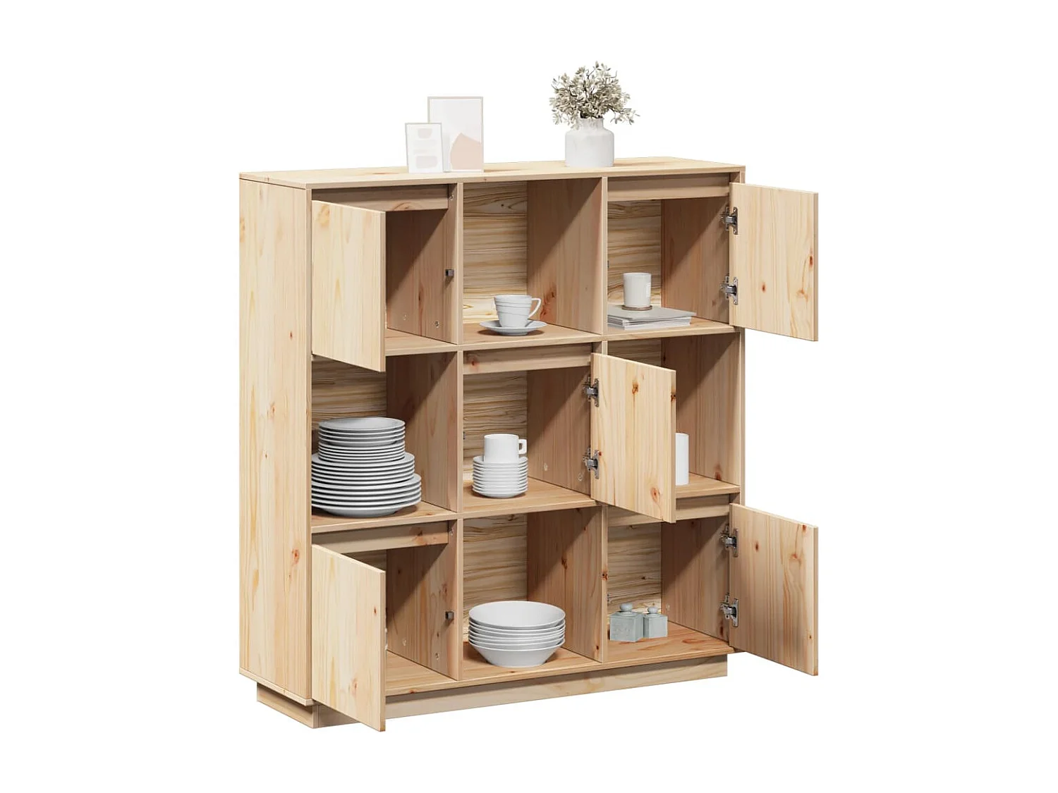 Aparador 110,5x35x117 cm Madera maciza de pino