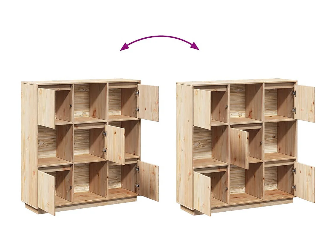 Aparador 110,5x35x117 cm Madera maciza de pino