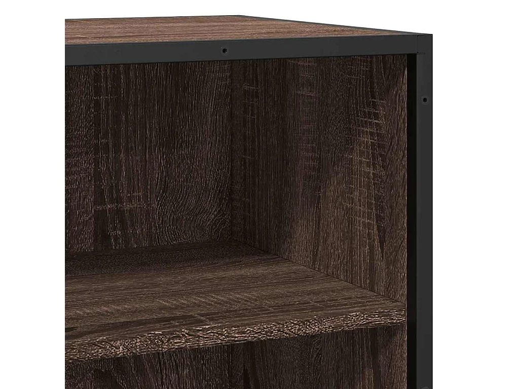 Buffet chêne marron 68x35x76 cm bois d'ingénierie et métal