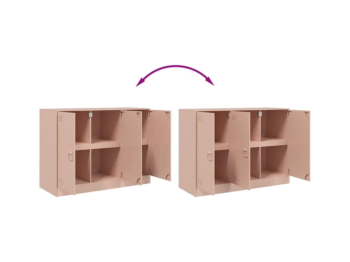 Buffet rose 99x39x73 cm acier