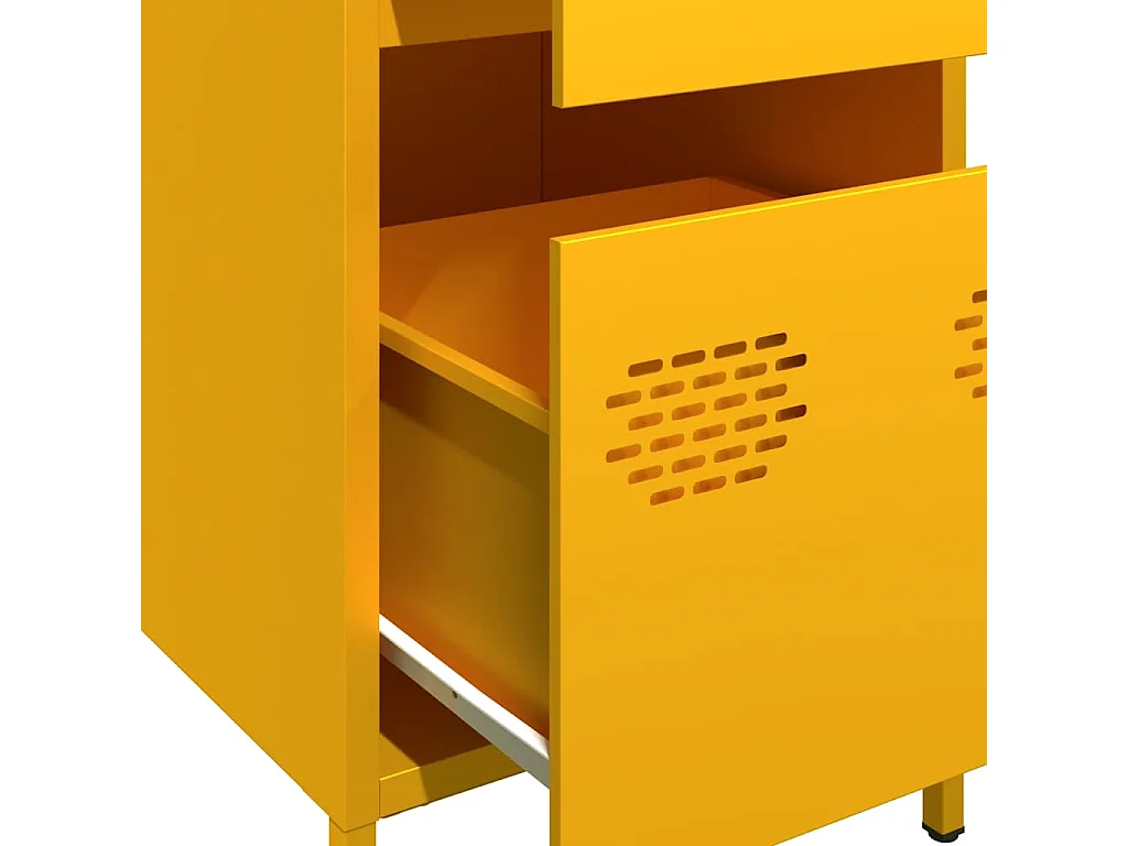 Buffet jaune moutarde 35x39x73,5 cm acier laminé à froid