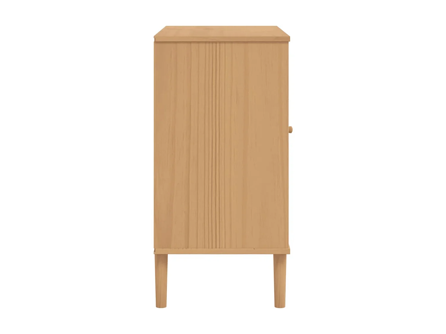 Buffet aspect rotin marron 80x40x80 cm bois massif de pin