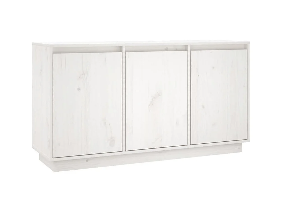 Buffet Blanc 111x34x60 cm Bois massif de pin