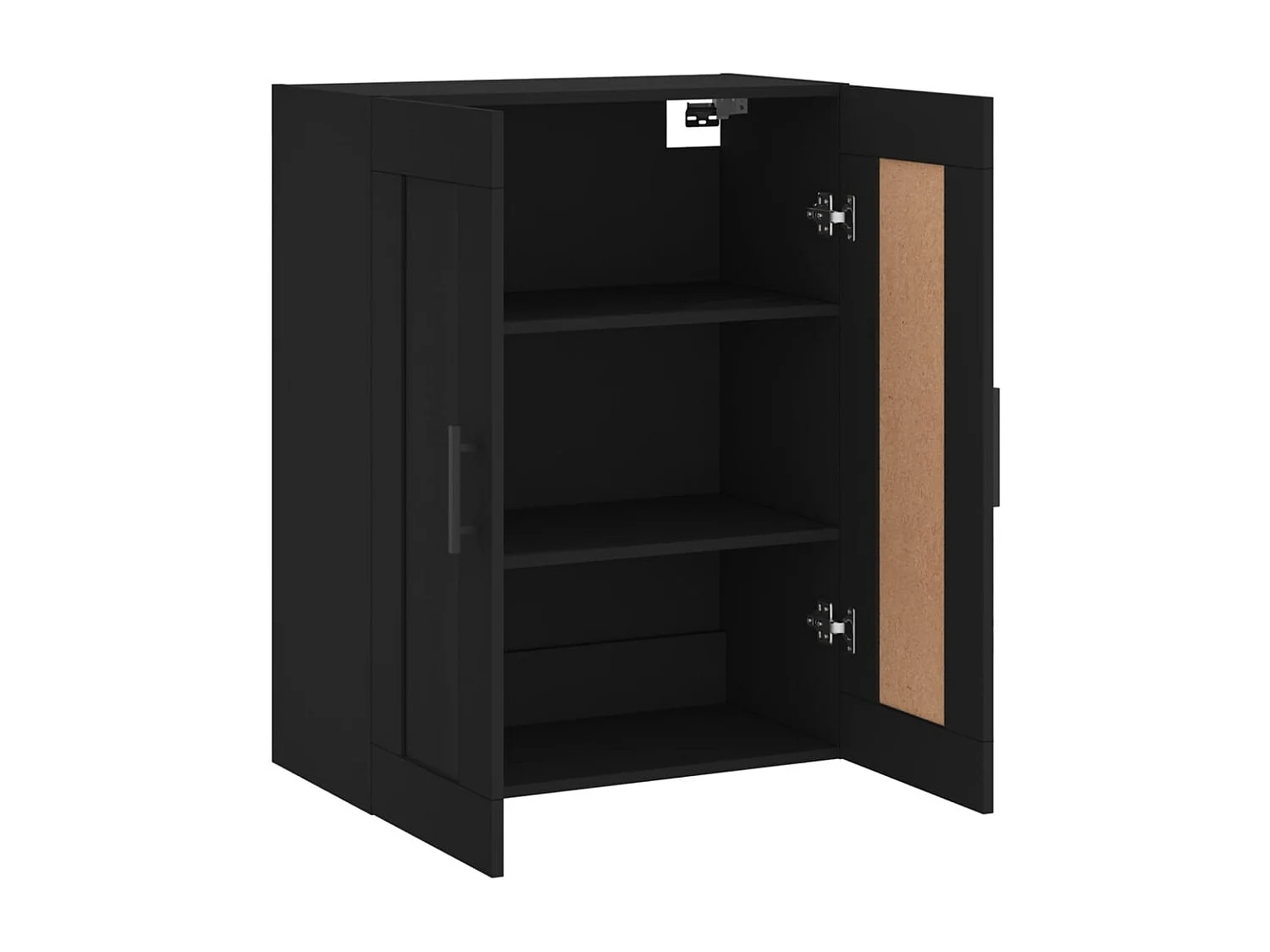 Zwarte wandkast 69,5x34x90 cm bewerkt hout