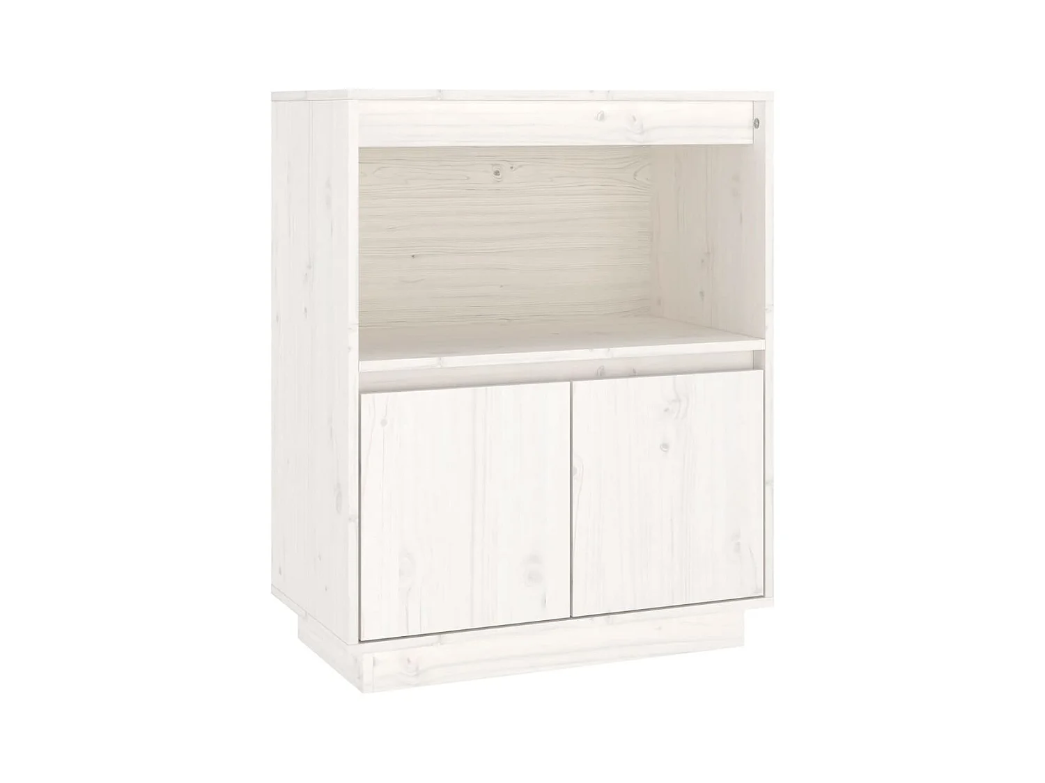 Buffet Blanc 60x34x75 cm Bois massif de pin