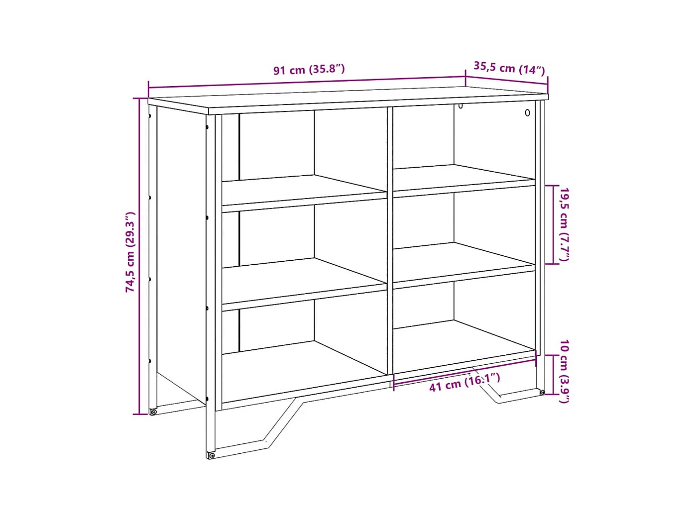 Buffet chêne sonoma 91x35,5x74,5 cm bois d'ingénierie