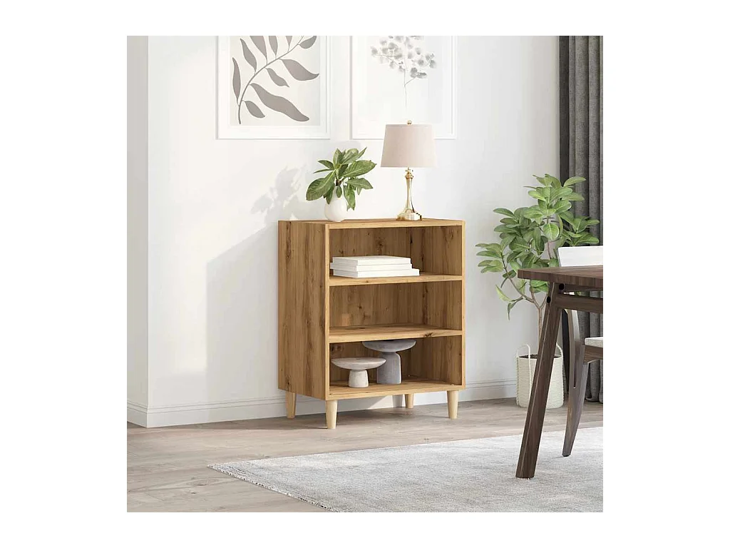 Buffet chêne artisanal 57x35x75 cm bois d'ingénierie