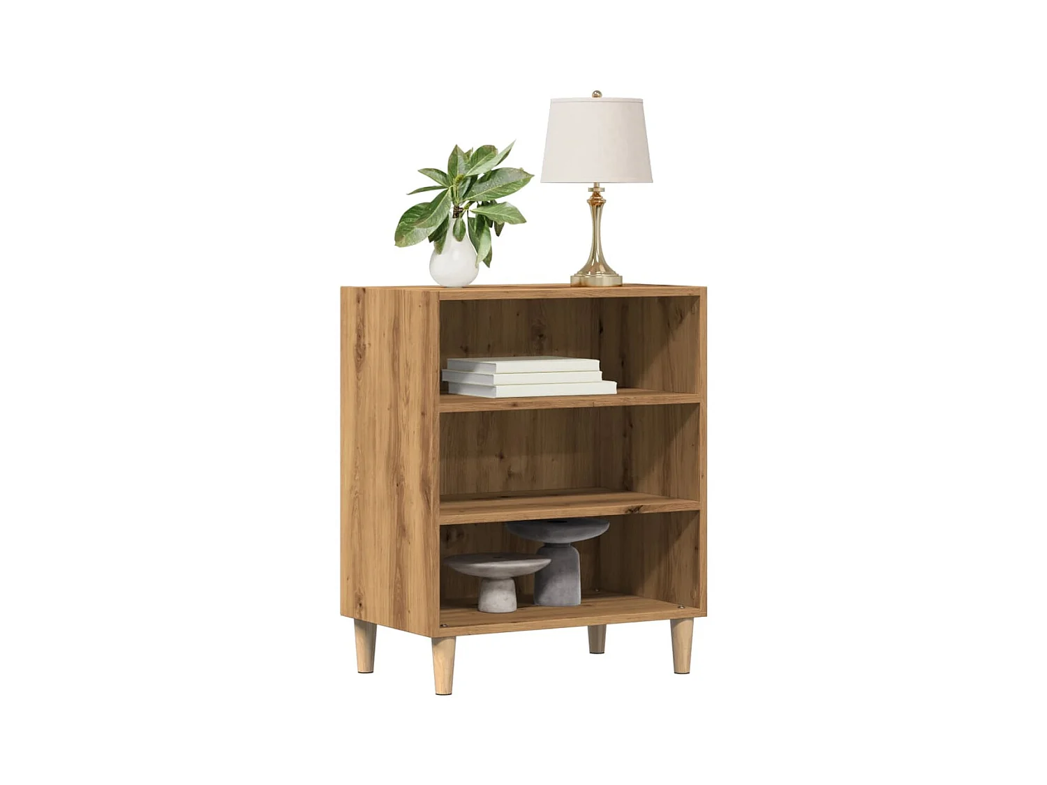 Buffet chêne artisanal 57x35x75 cm bois d'ingénierie
