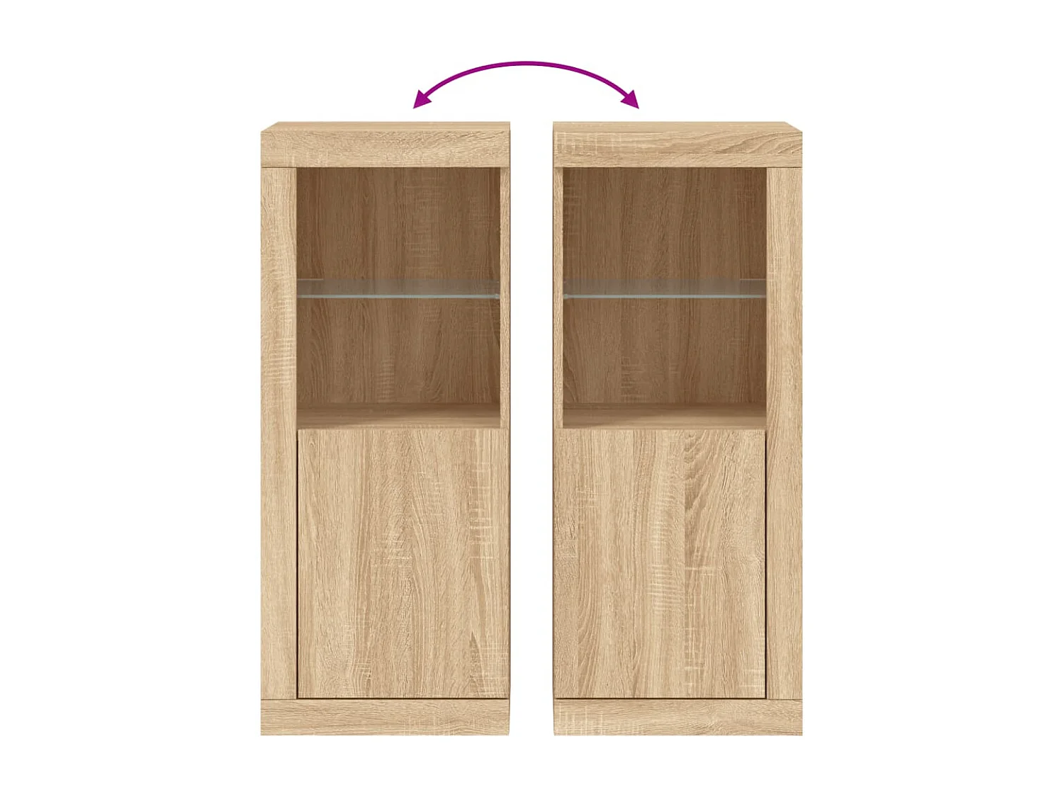 Dressoir met LED-verlichting Sonoma eiken 41x37x100 cm