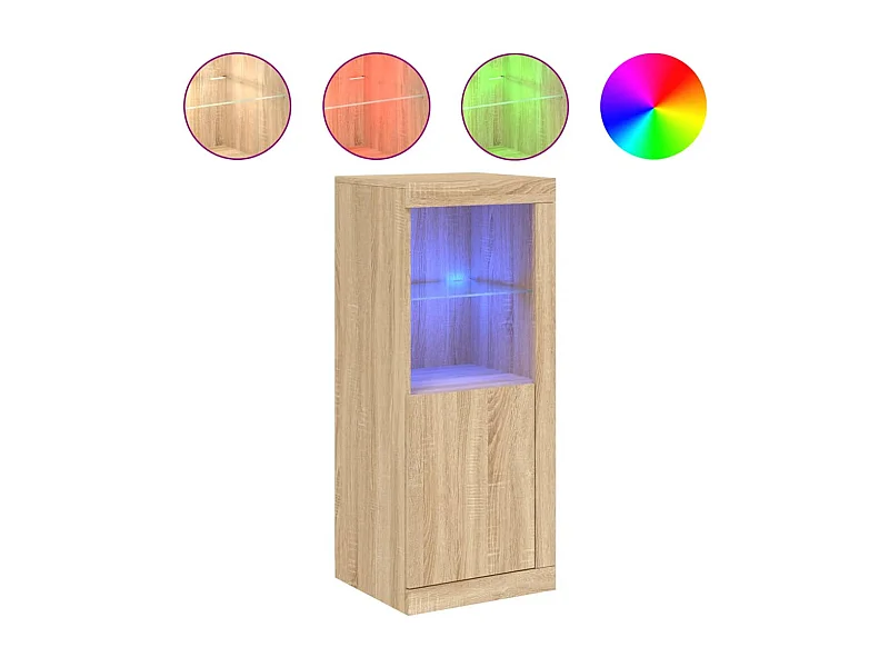 Aparador con luces LED roble Sonoma 41x37x100 cm