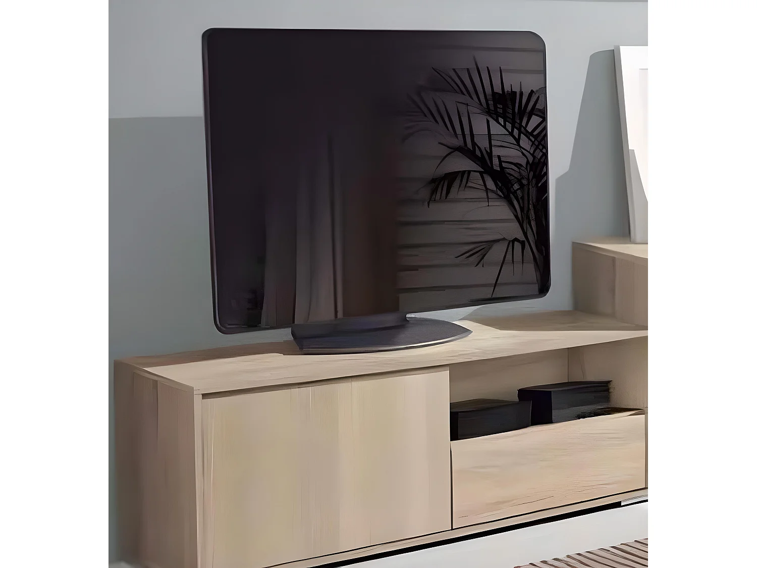 Meuble TV coloris Chêne Cambrian - Longueur 123 x profondeur 35 x hauteur 44 cm