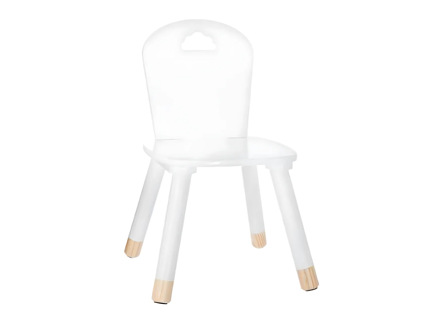 lot de 2 Chaises douceur blanc pour enfant en bois - Dim : L28x l50 x H28 cm