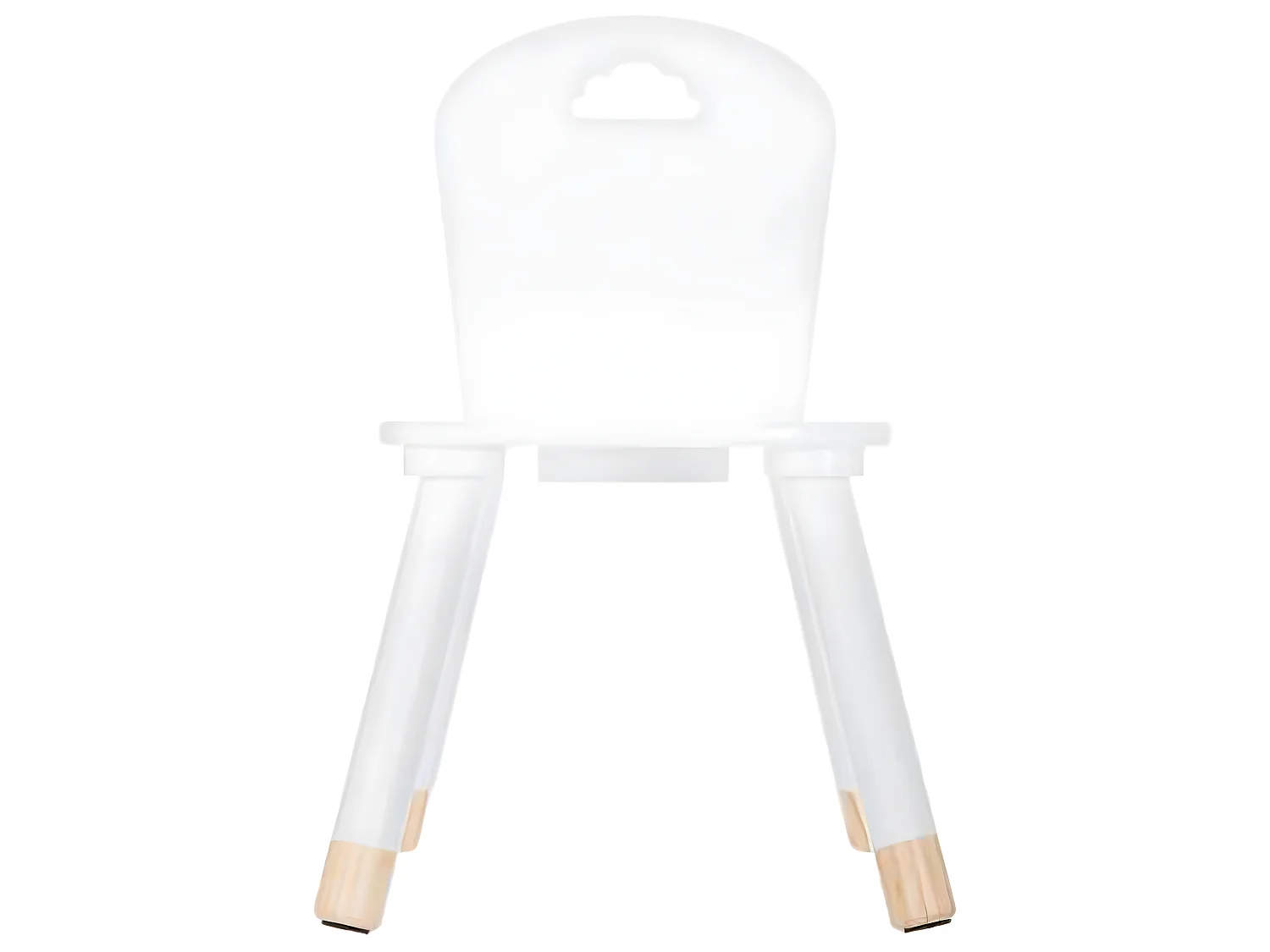 lot de 2 Chaises douceur blanc pour enfant en bois - Dim : L28x l50 x H28 cm