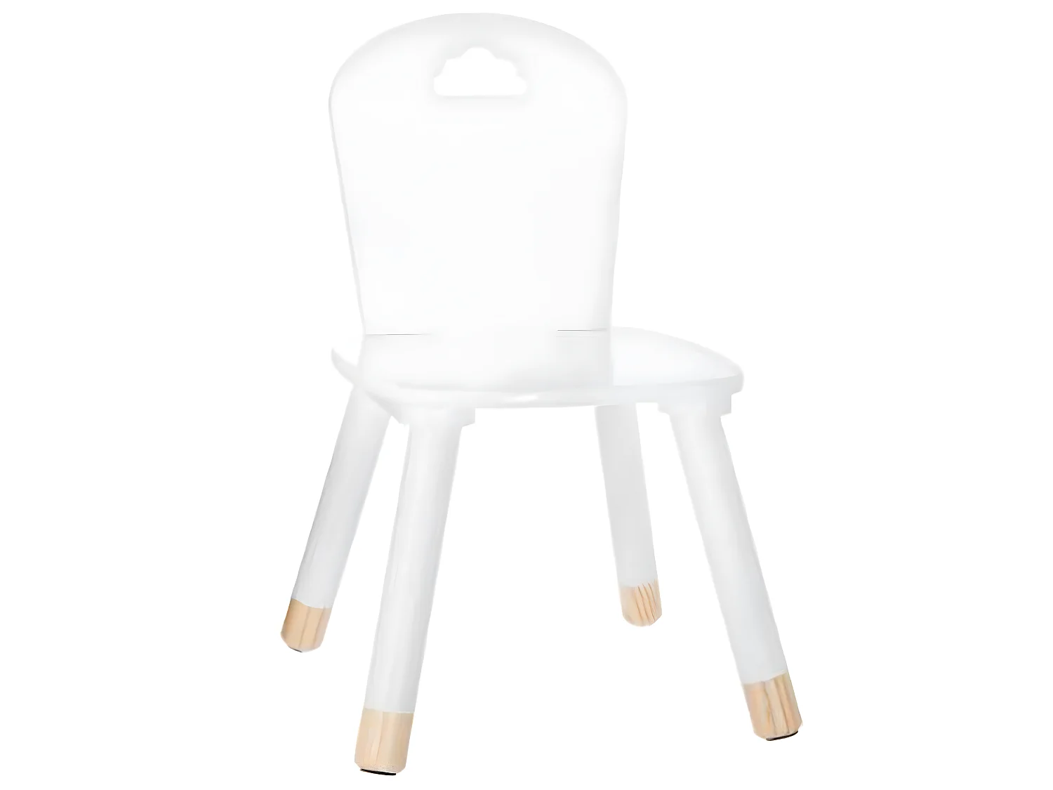 lot de 2 Chaises douceur blanc pour enfant en bois - Dim : L28x l50 x H28 cm