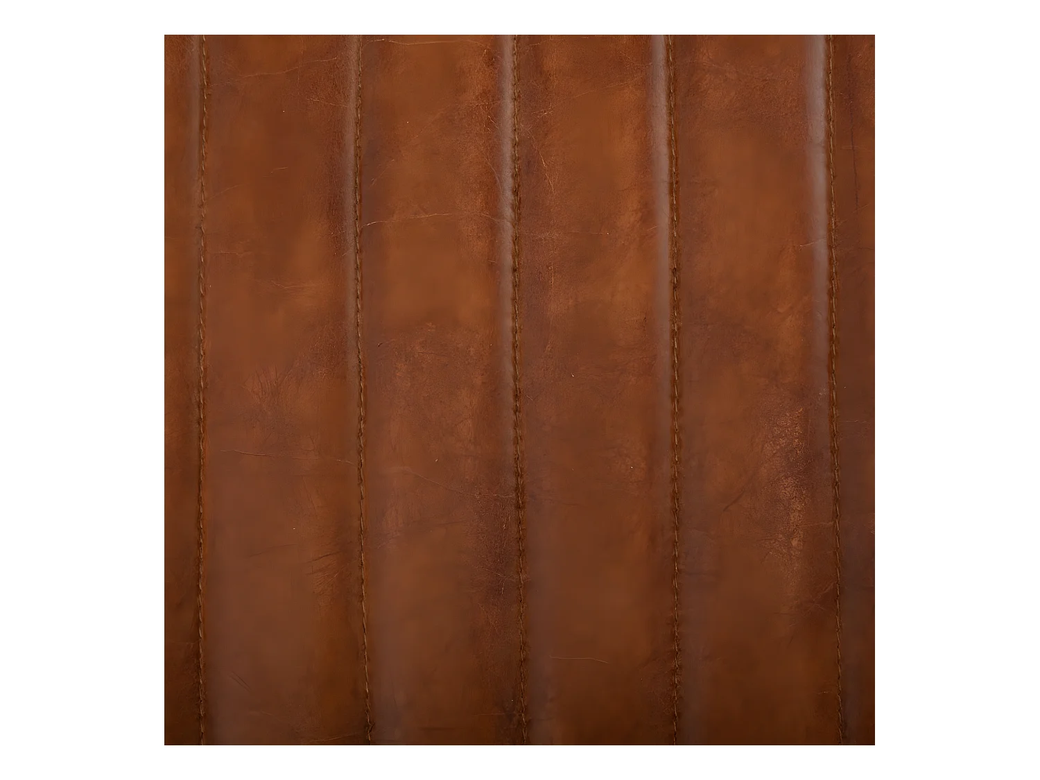 Lot de 2 chaises de bar en Cuir de buffle pleine fleur pigmentée cognac