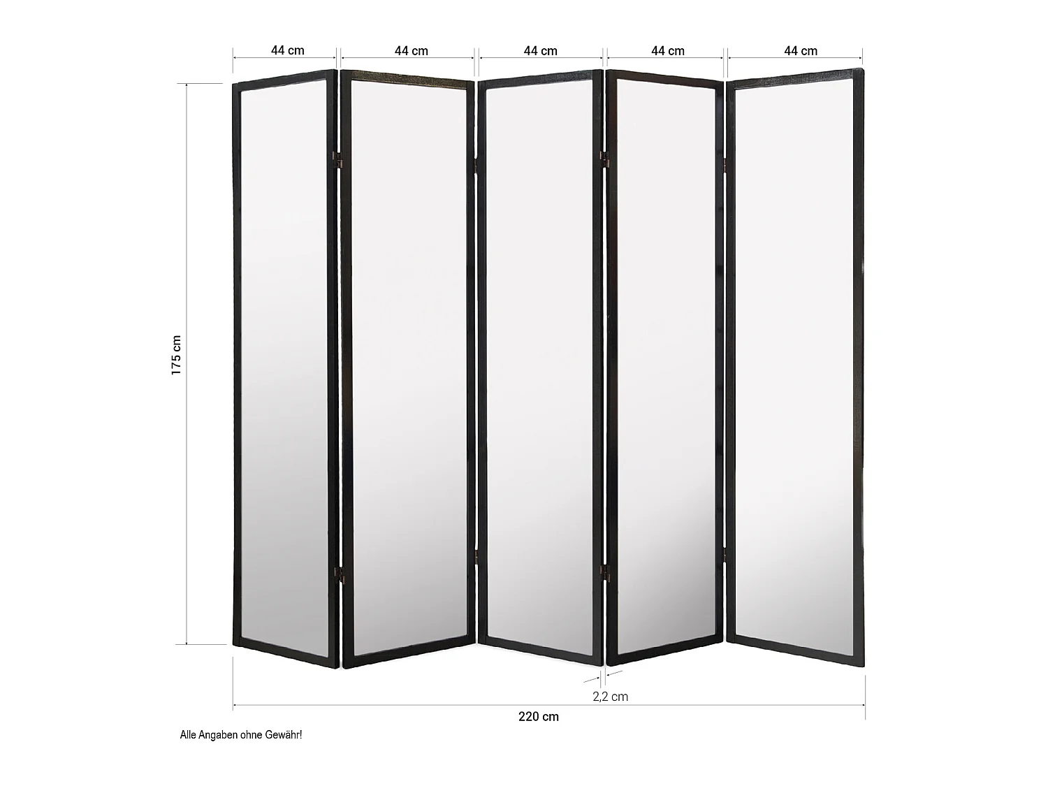 Paravent japonais Shoji en bois noir 5 pans