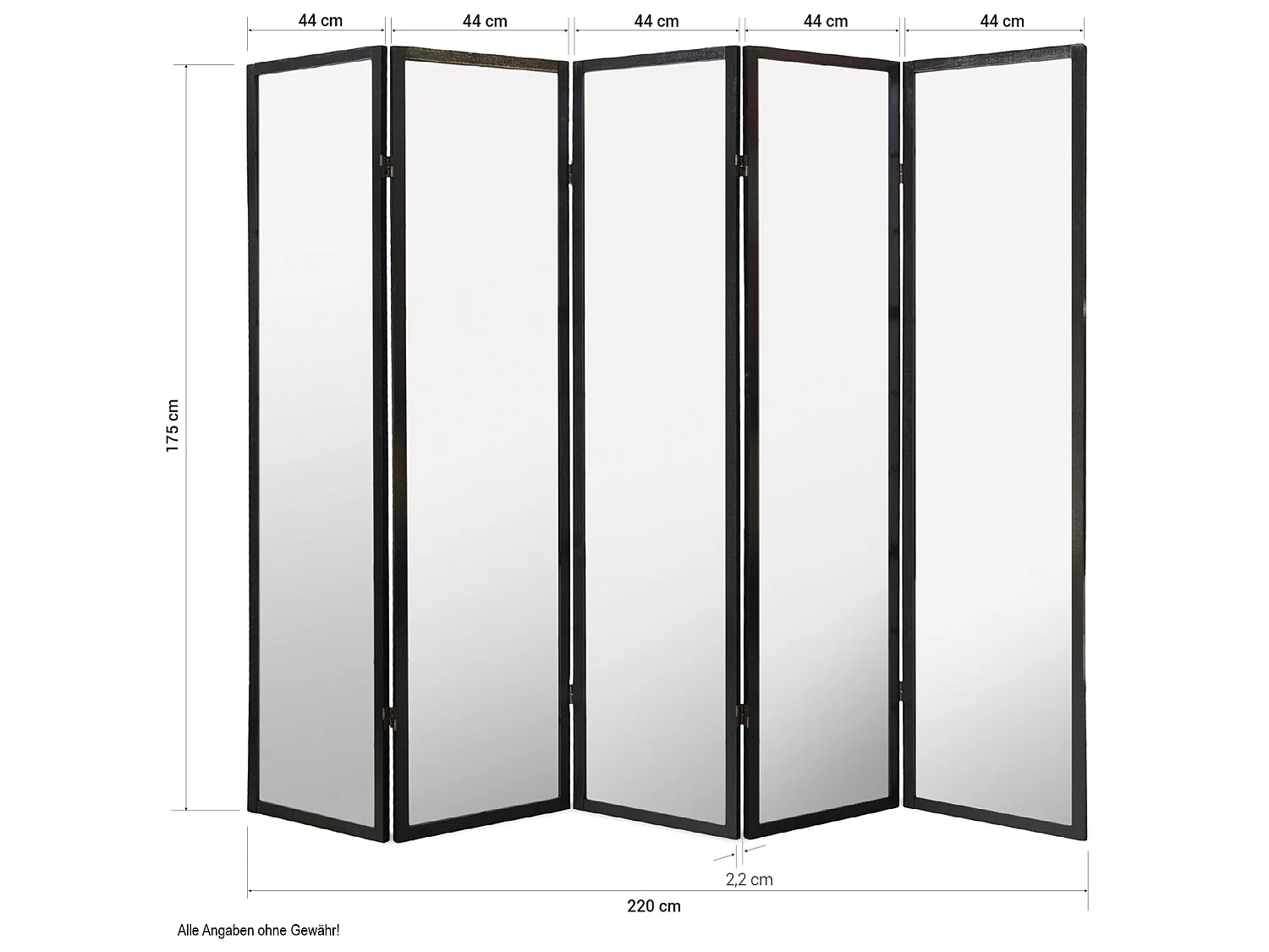 Paravent japonais Shoji en bois noir 5 pans