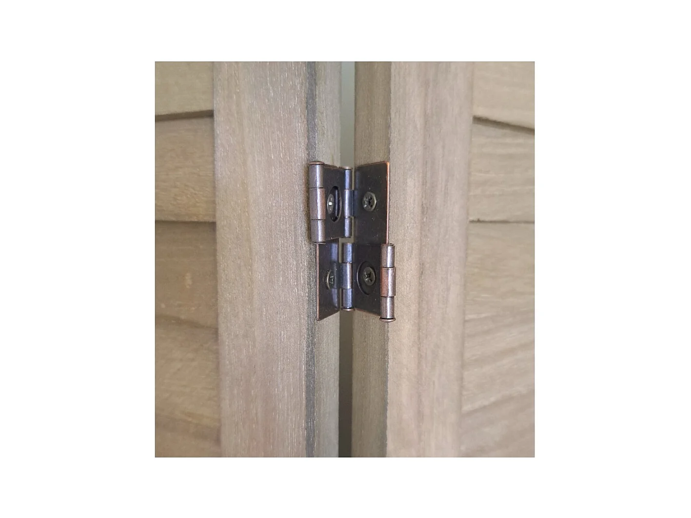 Paravent persienne de 3 pans en bois, coloris brun - Dim : H170 x L120cm