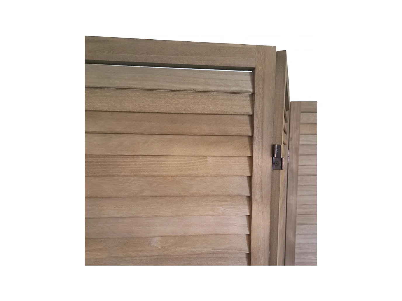Paravent persienne de 3 pans en bois, coloris brun - Dim : H170 x L120cm