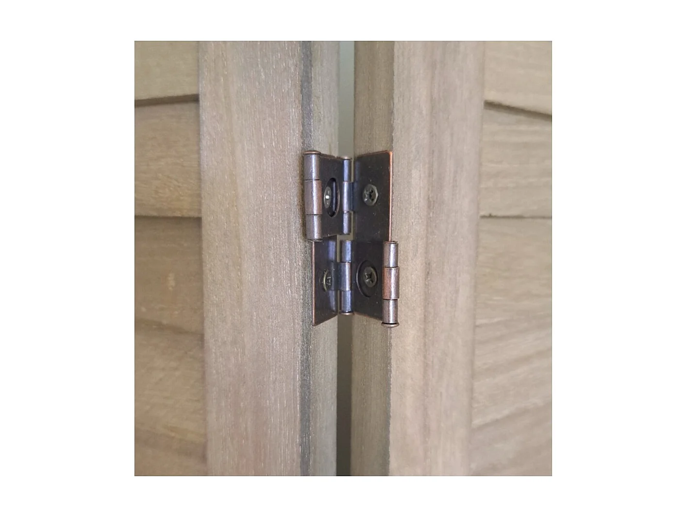 Paravent persienne de 3 pans en bois, coloris brun - Dim : H170 x L120cm