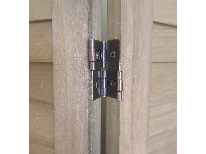 Paravent persienne de 4 pans en bois, coloris brun - Dim : H170 x L160cm