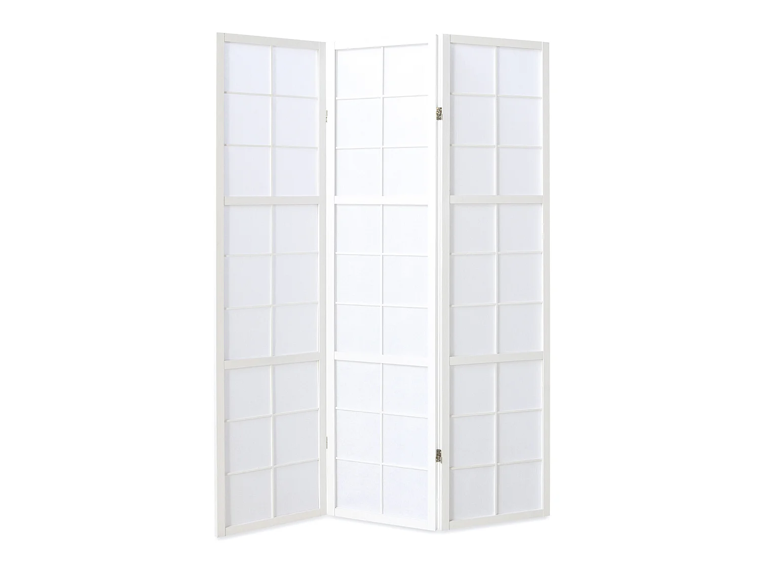 Paravent japonais Shoji en bois blanc de 3 pans