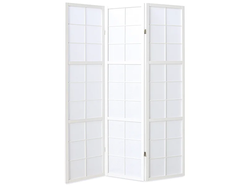 Paravent japonais Shoji en bois blanc de 3 pans