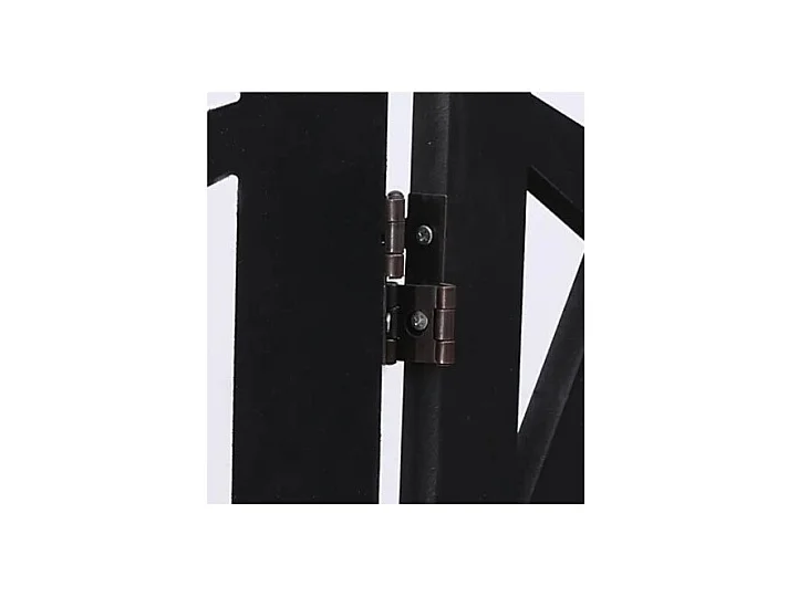 Paravent végétal en bois composite 4 pans, coloris noir H170 x L160cm