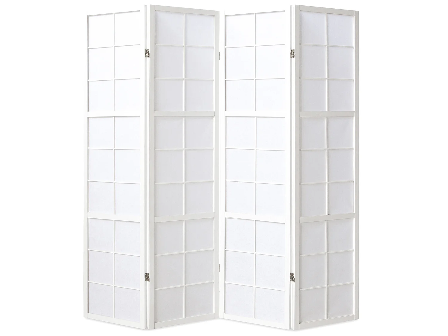 Paravent japonais Shoji en bois blanc de 4 pans