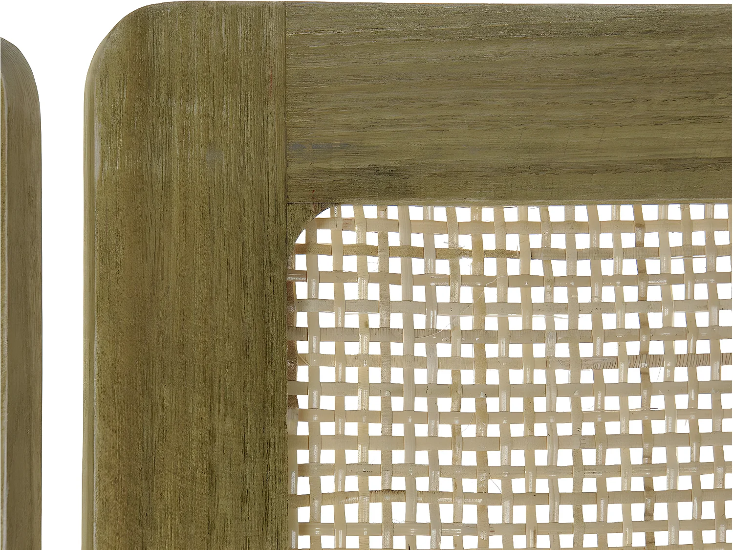 Paravent de 3 pans en bois de paulownia et rotin coloris naturel - Longueur 120 x Hauteur 170 x Profondeur 1.7 cm