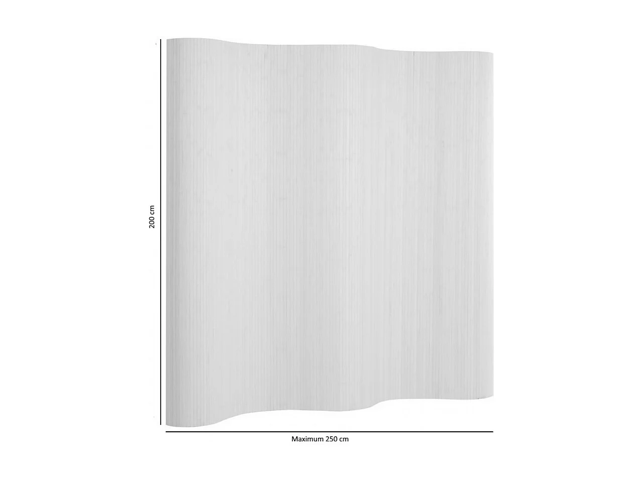 Paravent bambou coloris blanc, 200 x 250 cm