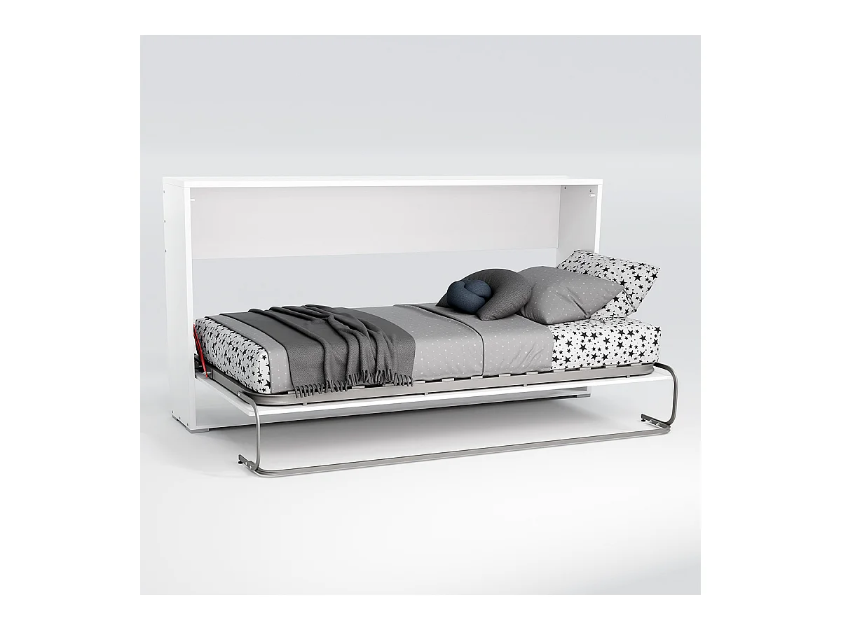 Lit d'appoint escamotable coloris blanc - couchage longueur 190 x largeur 90 cm