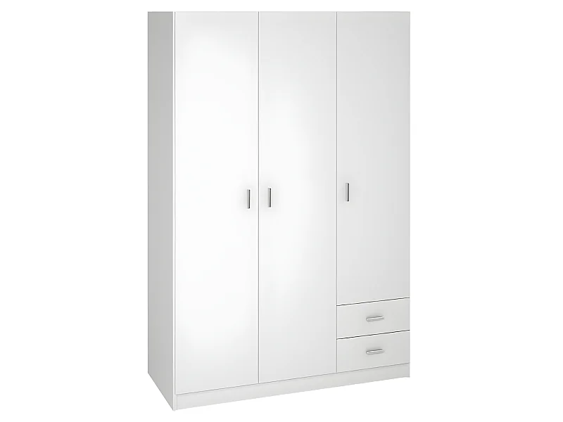 Armoire placard / meuble de rangement coloris blanc - Hauteur 180 x Longueur 120 x Profondeur 52 cm