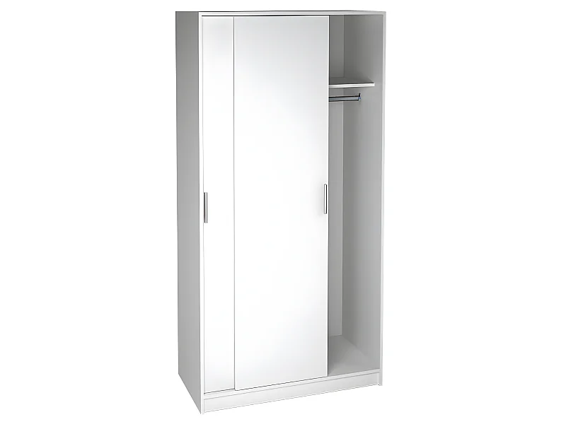 Armoire placard / meuble de rangement coloris blanc - Longueur 100 x Hauteur 200 x Profondeur 50 cm