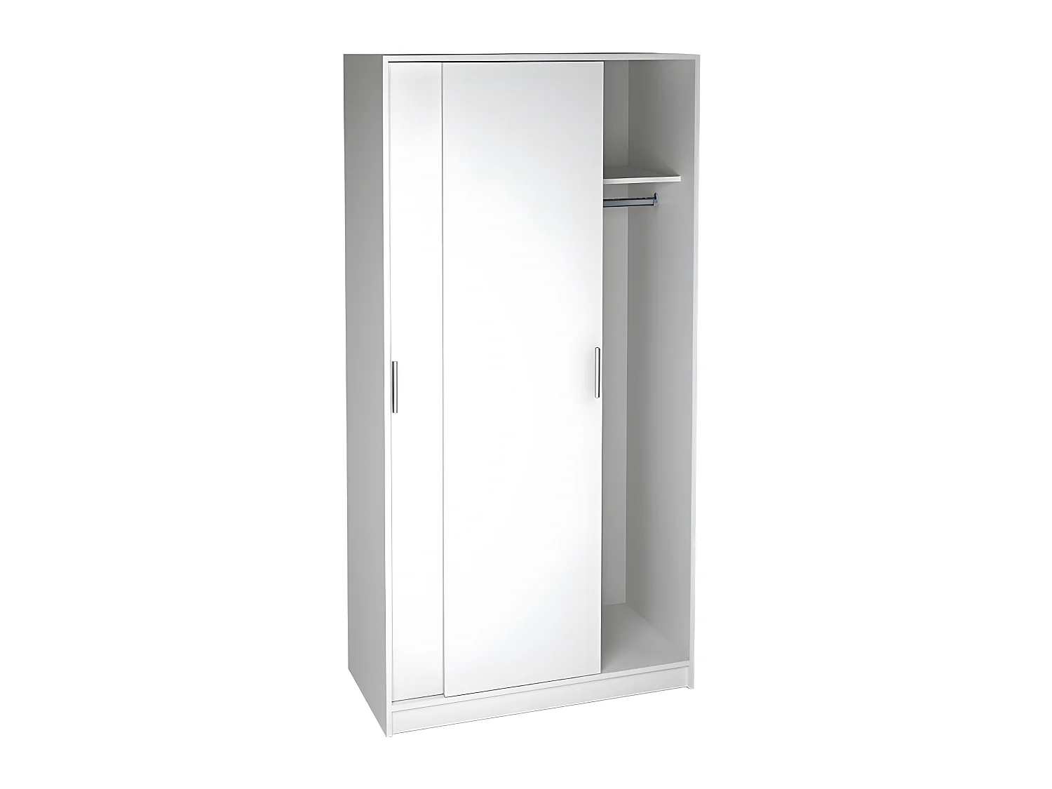 Armoire placard / meuble de rangement coloris blanc - Longueur 100 x Hauteur 200 x Profondeur 50 cm