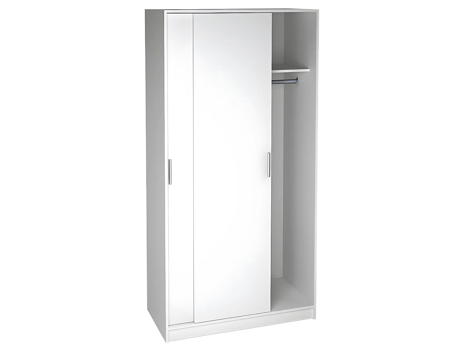 Armoire placard / meuble de rangement coloris blanc - Longueur 100 x Hauteur 200 x Profondeur 50 cm